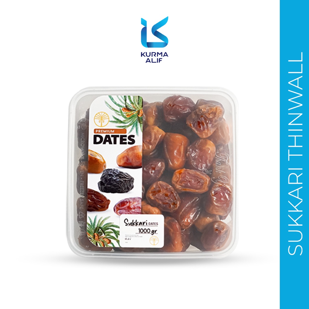 Kurma Sukari Thinwall 1 Kg - Kurma Raja Basah Premium Quality