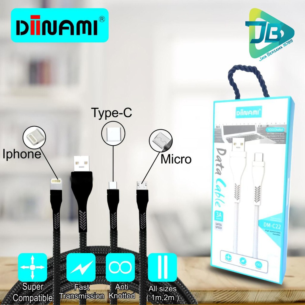 BM081 C22 DIINAMI KABEL DATA CHARGER ORIGINAL READY MICRO TIPE C USB 1 2 3 METER 3AMPER JB2477