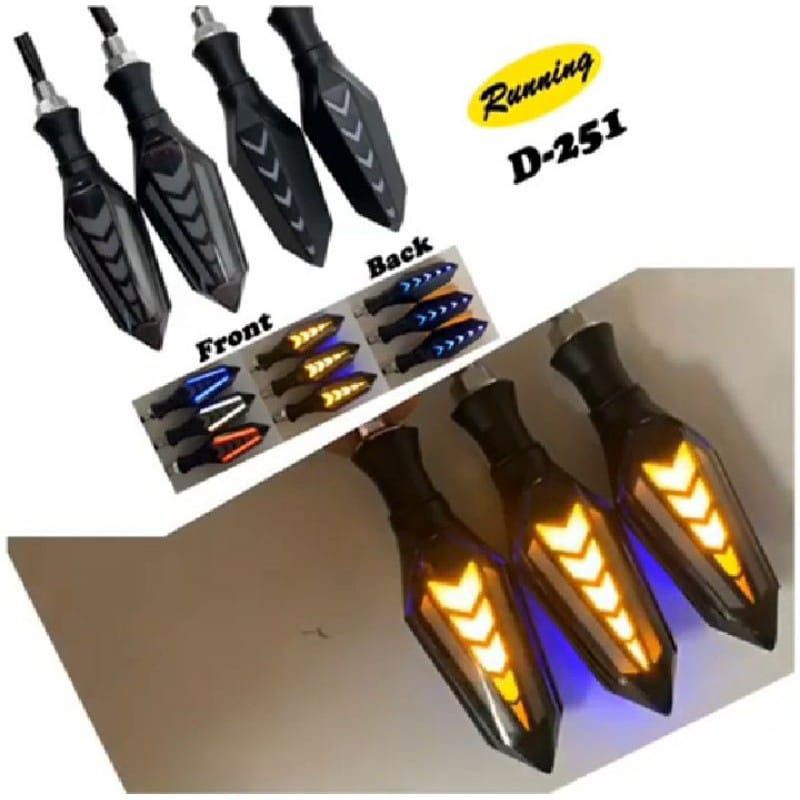 4pcs lampu sen panah  led 2 sisi panah sein lancip running D251 universal