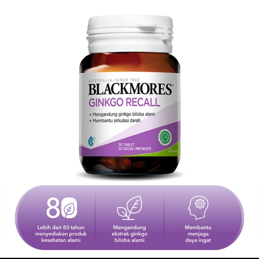 Blackmores Ginkgo  Recall 30 Tablet