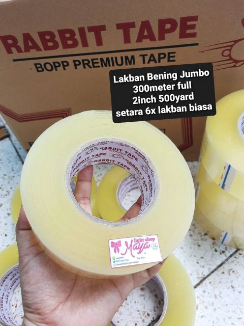 Lakban Bening Jumbo 2inch 500yard 300meter solasi lem packing paket termurah daimaru rabbit tape murah