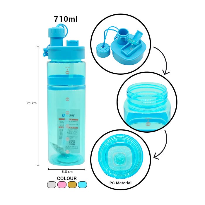 Barangunik2021 -Botol Minum Sport H-7259 Tempat Air Minum 710ml Dengan Sedotan