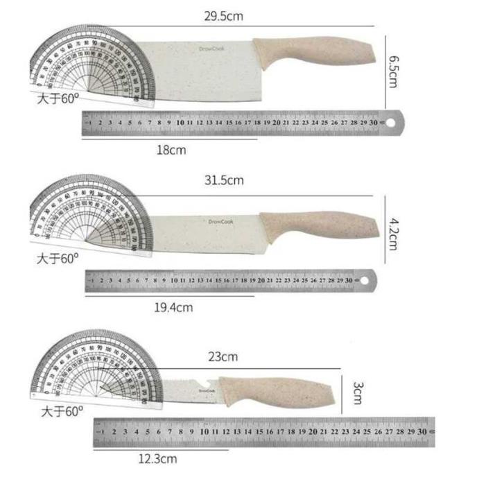 

Ori Oliron Set Pisau Dapur 6 In 1 Gunting Pengupas Buah Tempat Pisau - (New Release)