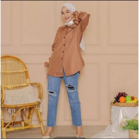 AYRA BLOUSE/atasan terbaru/terlaris/korean/vintage/basic/L