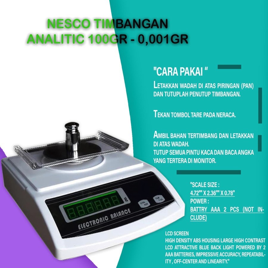 Analitic Scale/Timbangan Analitik 0.001-100gr