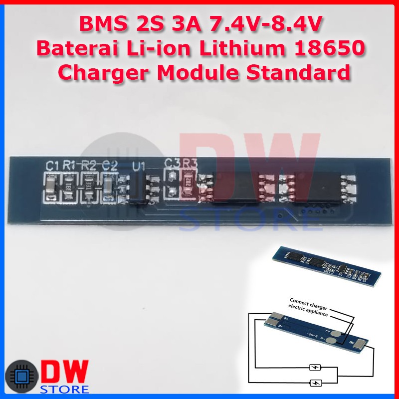 BMS 2S 3A 8V 7.4V 8.4V Baterai Li-ion Lithium 18650 Charger Module