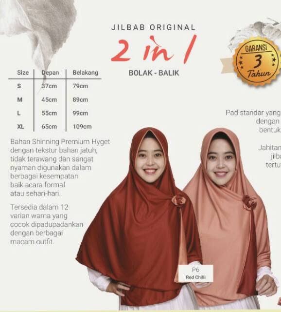JILBAB INSTAN BOLAK BALIK PRICILLA ORIGINAL PAD-4