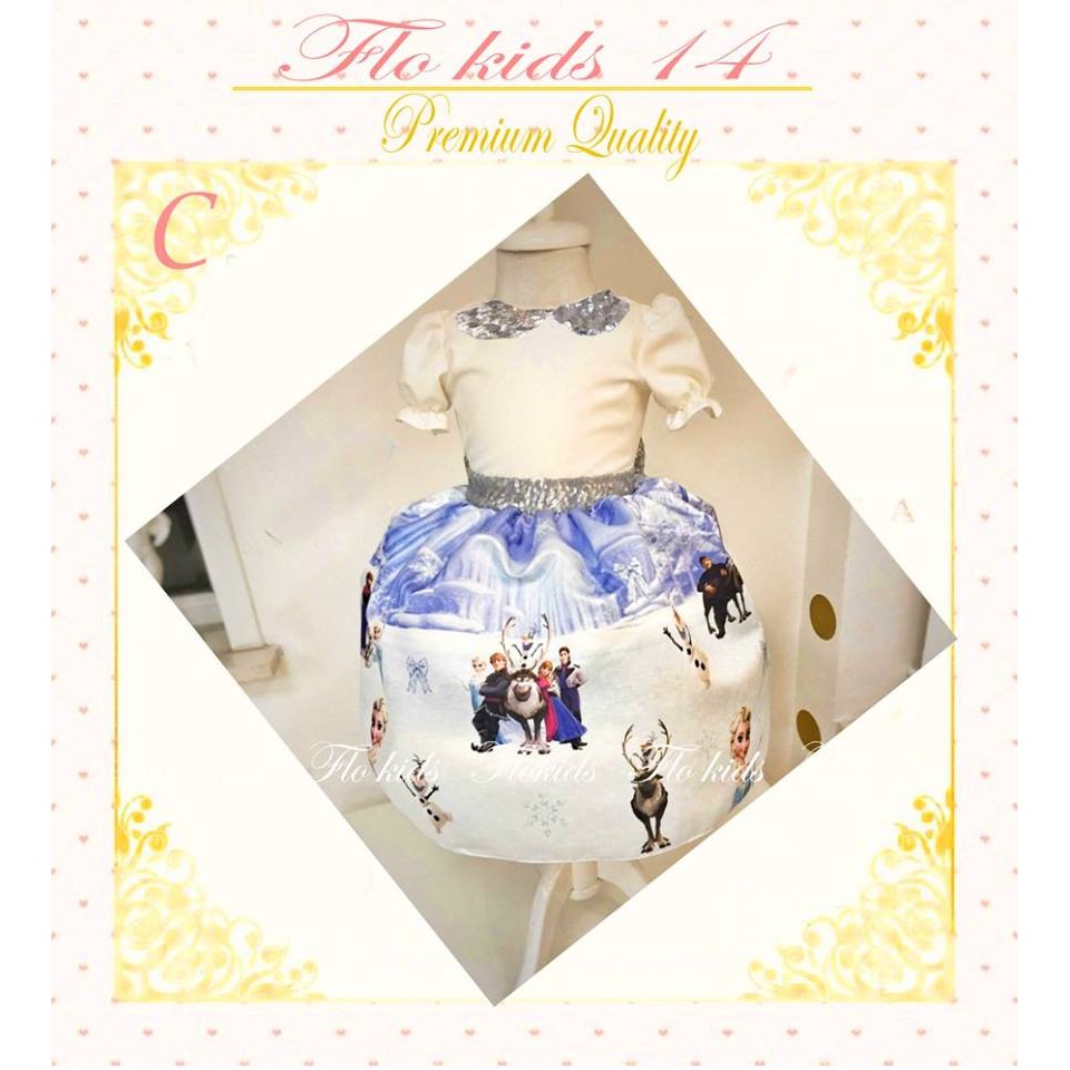 [2-7 thn] Dress Anak Branded Frozen Putih