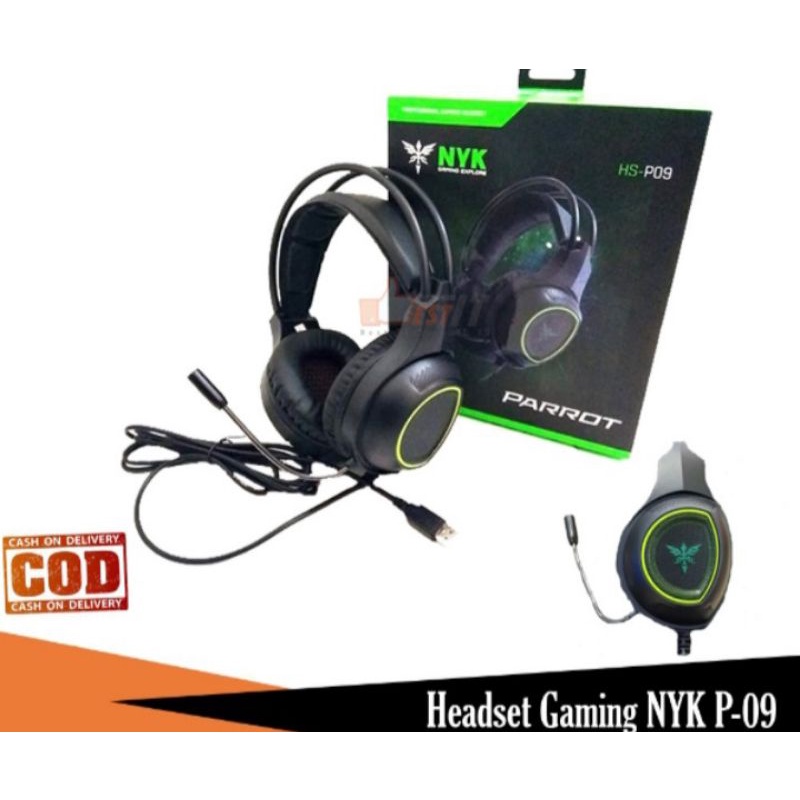 Headset gaming nyk nemesis parrot Hs-P09 Economic 7.1 Surround Sound nyk