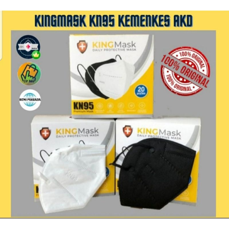 (KINGMASK) MASKER KN95 PREMIUM MASK 6PLY 1 BOX =20PCS KEMENKES