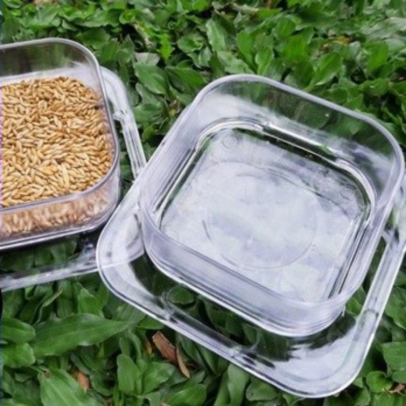 Tempat Makan Akrilik Transparan Hewan Peliharaan Cepuk Hamster Sugar Glider Burung