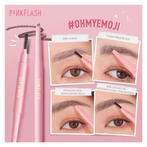 PINKFLASH Automatic Eyebrow Pencil Tahan Air Pigmen Pensil Alis