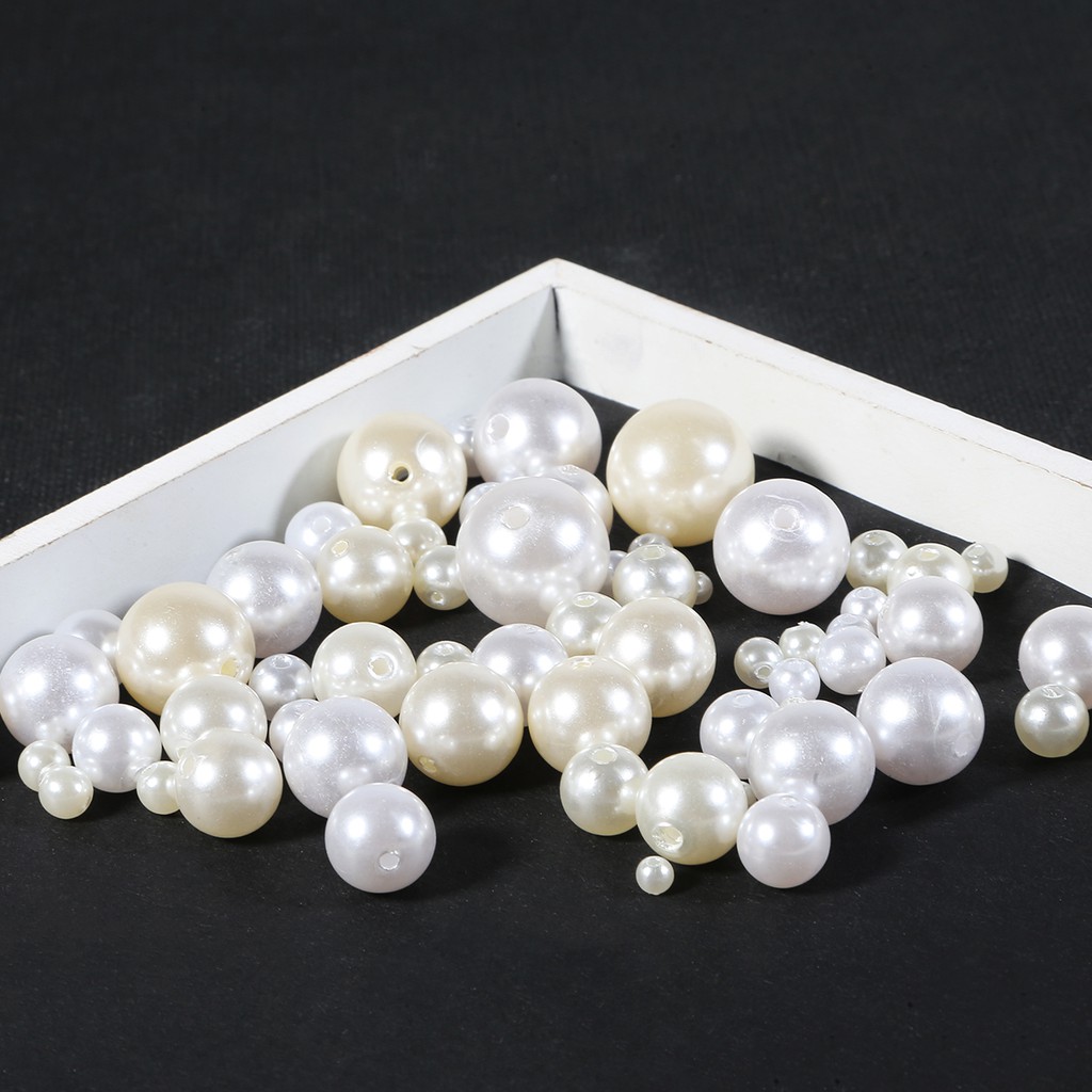 Fashion 4/6/8/10/12/14/16/18/20 MM 10-1000 PCS/Bag ABS Plastic Pearl Beads Clothing Accessories Sewing Embellishment