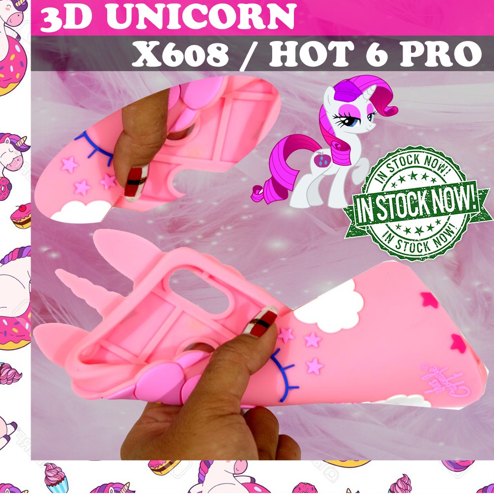 Silikon 3D Unicorn Infinix Hot S3X X622 Silikon Karakter 4D Infinix X622 Soft Case Lucu Case silikon