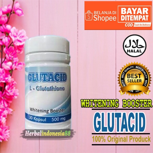 ( PROMO ) GLUTACID L-GLUTATHIONE WHITENING BOOSTER 100% ORIGINAL | OBAT GLUTACID SUPLEMEN PEMUTIH KU