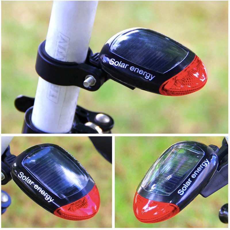 YGRETE - Solar Bicyle Taillight Warning Light / Lampu Rambu Sepeda - 909 - Black Elegan