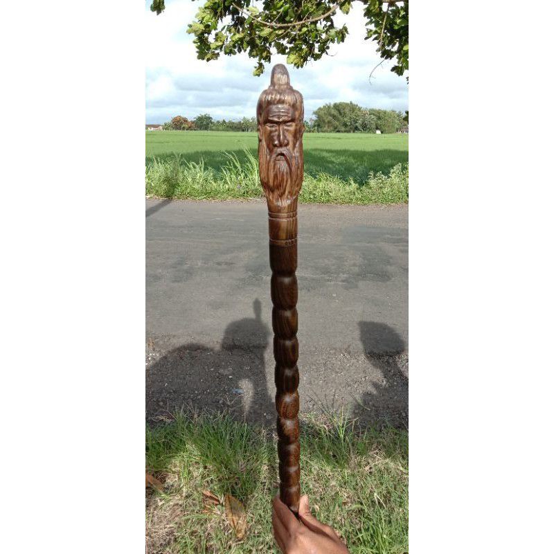 TONGKAT JALAN KAYU KALIMOSODO UKIR/TONGKAT JALAN ANTIK/TONGKAT JALAN HABIB/TONGKAT JALAN JAWARA