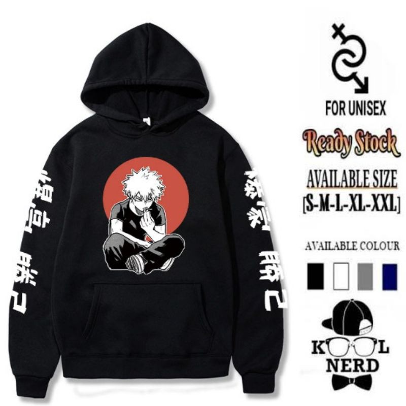 HOODIE ANIME BAKUGOU KATSUKI HERO ACADEMIA CHARACTER (BISA REQUEST WARNA)