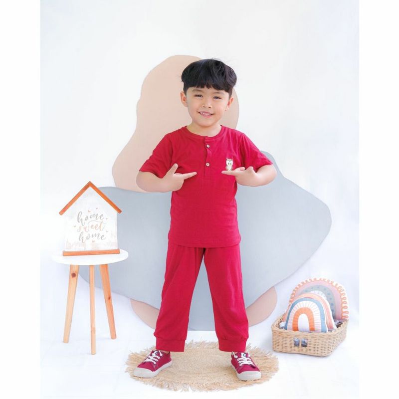 Setelan Anak Unisex BombaBahan kaos cotton combad 30s