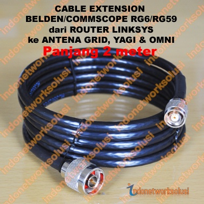 LINKSYS ROUTER EXTENSION CABLE BELDEN/COMMSCOPE untuk ANTENA GRID YAGI OMNI (2m)