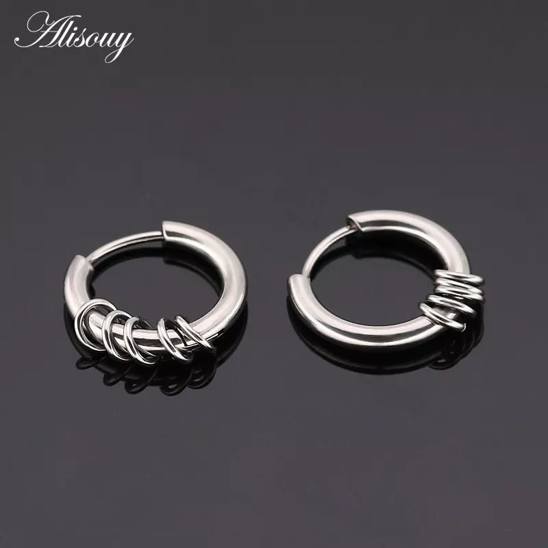 1pc Anting Hoop Variasi Ring Cewek Cowok Ala Korea Anti Karat