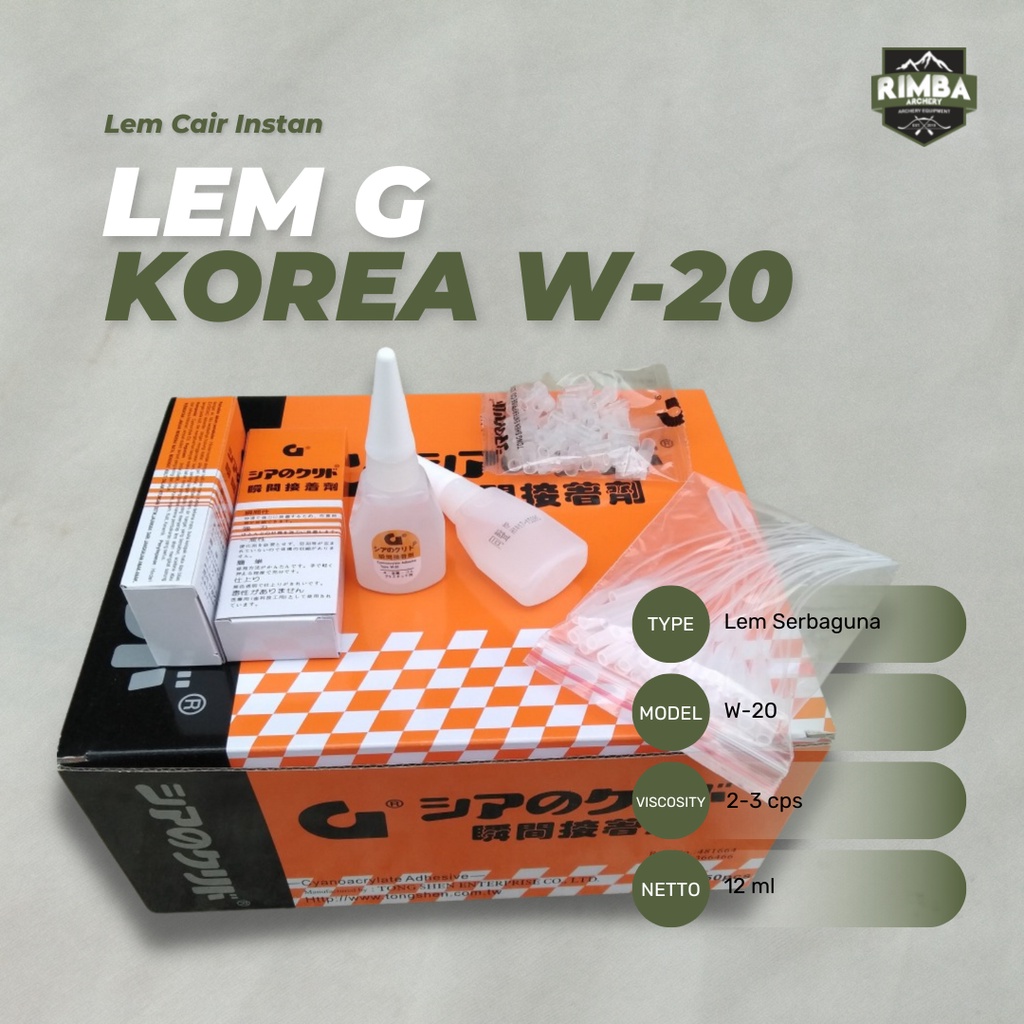 

Lem G Original / Lem Serbaguna Cairan Perekat Kuat / Lem Korea W-20 Serbaguna / Power Glue / Super Glue / Lem Super / Lem Cair Instan Multifungsi
