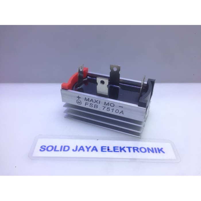 DIODA BRIDGE 75 A 75A 75 AMPER AMPERE PLUS HEATSINK PENDINGIN 75A MURNI 7510 DIODE DIODA KOTAK 4 PIN