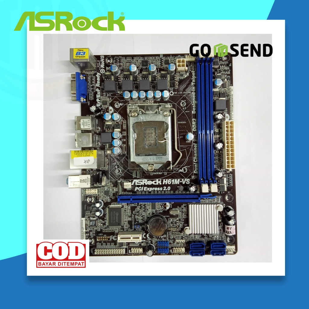 Motherboard H61 socket 1155 merk asrock