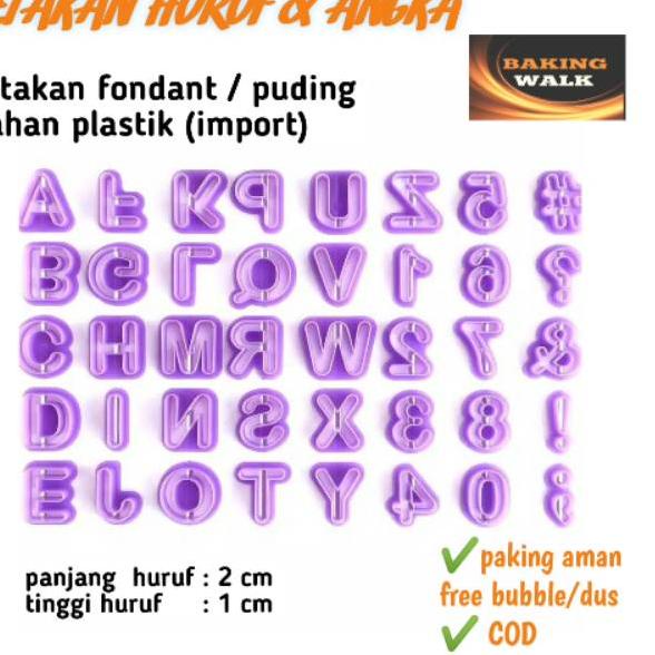 Hot Sale - Cetakan fondan / cetakn puding bentuk  huruf dan angka bahan plastik