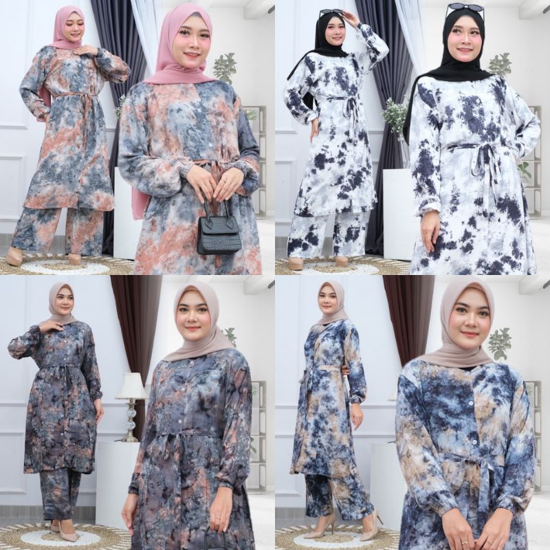 One Set Tunik Rayon Jumbo Ld 120 Motif Tiedye Handmade All Variant