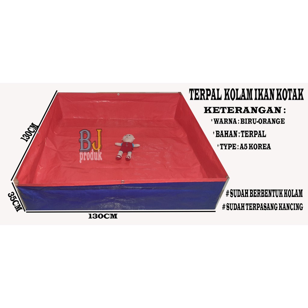 Terpal kolam ikan lele (130x130x35) A5 korea original cocok budi daya ikan hias koi dan nila cupang