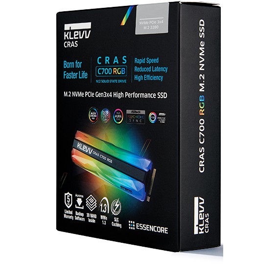 SSD M.2 NVMe KLEVV CRAS C700 RGB 960GB