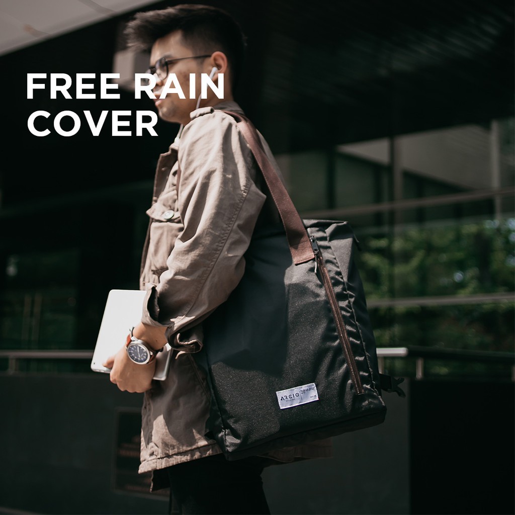 KAITO BLACK |MNM x ARCIO| Tas Ransel Pria Multifungsi Backpack Tas Jinjing Tote Bag - FREE RAINCOVER