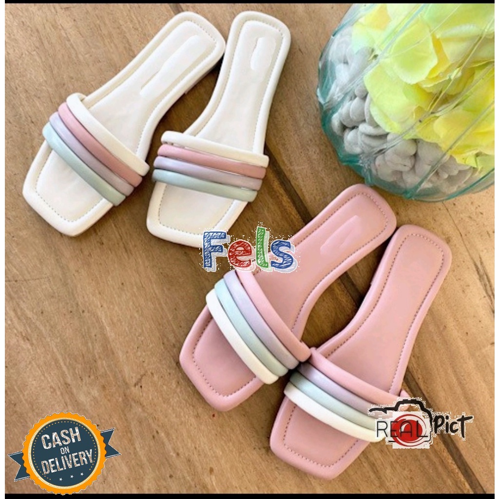 Fel's Rainbow Flat-Sandal wanita