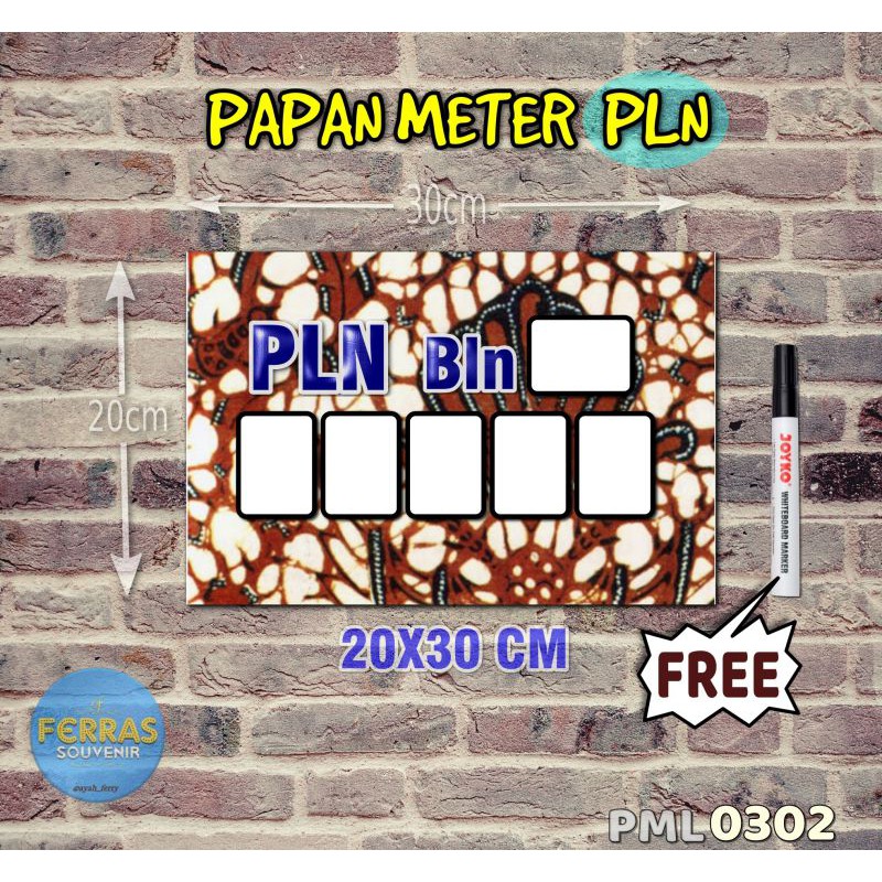 

Ferras Papan Meter Listrik PLN PAM motif Unik - Batik 02