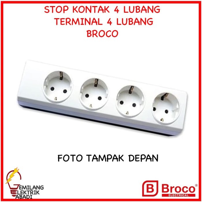 STOP KONTAK BROCO 4 LUBANG OUTBOW TERMINAL BROCO COLOKAN LISTRIK ARDE STOPKONTAK