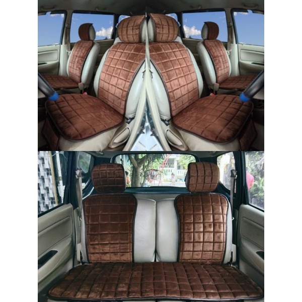 ALAS DUDUK JOK MOBIL COVER JOK MOBIL BAHAN BLUDRU FULSET ALAS + SANDARAN DAN COVER HEADREST