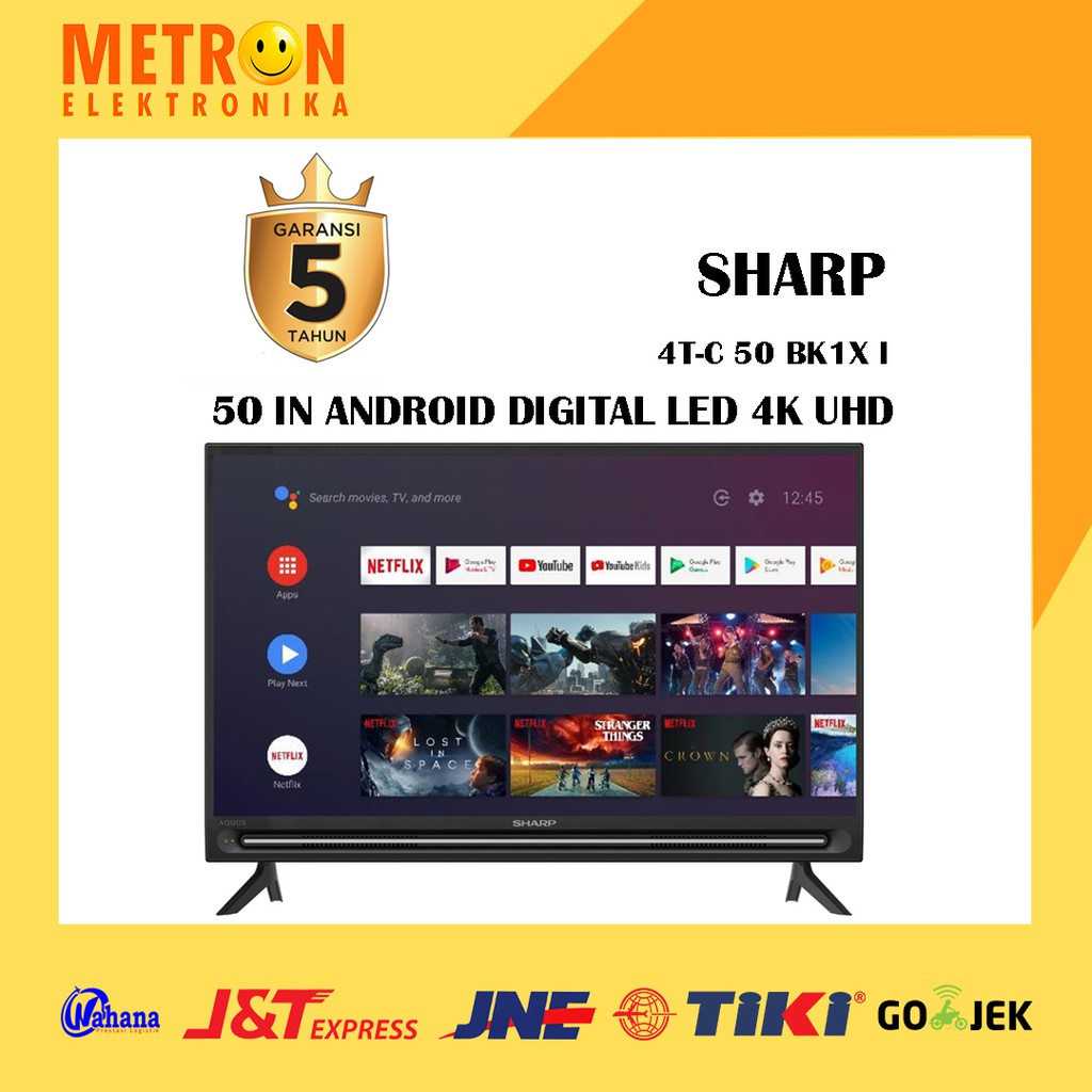 Sharp 4t C 50 Bk1x I 50 In Android Digital Led 4k Uhd Usb 4tc50bk1xi Shopee Indonesia