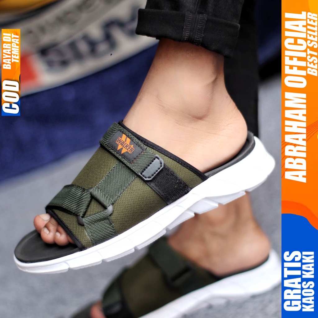 ABRAHAM BIAS Sandal Slide Pria Sendal Slop Cowok Distro Terbaru