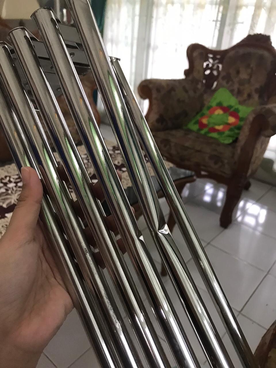 Rak Handuk Lipat 5 Susun Stainless 60cm Murah 907- Gantungan Handuk Tarik Hook Hooks Rak 5 Baris 01a