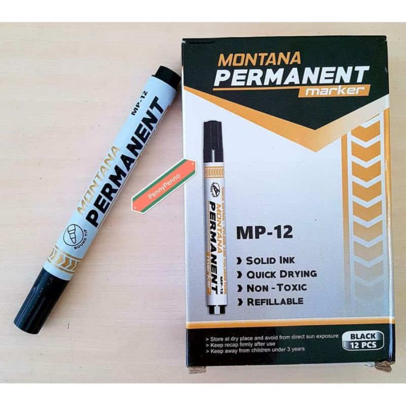 

spidol MONTANA MP-12 permanent maker hitam/sepidol permanen
