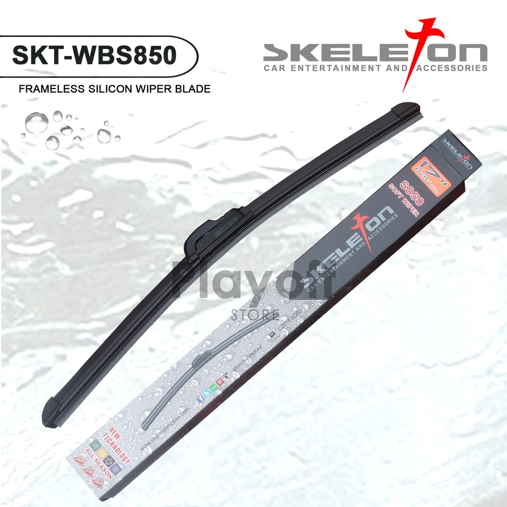 Wiper Frameless Silicone Skeleton 14&quot; 15&quot; 16&quot; 17&quot; 18&quot; 19&quot; 21&quot; 22&quot; 24&quot; 26&quot; SKT - WBS850