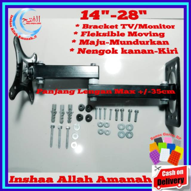 Bracket monitor swifle 14 sampai 28 inch material kokoh 4 arah Termurah!!