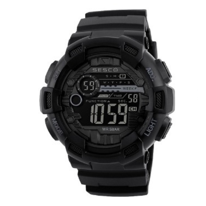 JAM TANGAN PRIA DIGITAL SESCO 1243BK ANTI AIR 50M / JAM TANGAN BAGUS / JAM TANGAN TAHAN AIR