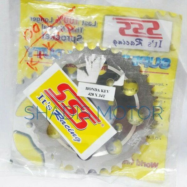 Ger SSS Motor Honda KEV Supra X, Grand, Supra Fit Belakang Ukuran 428 - 34T Gear Motor