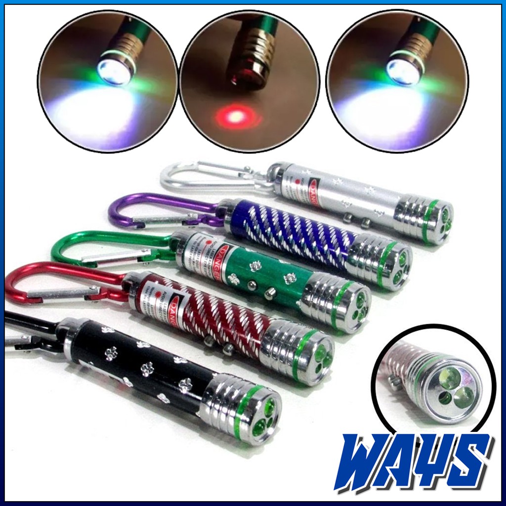 [Z143] 3in1 Senter Laser Gantungan Kunci Ganci Laser Pointer / Lampu Emergency SOS / Mainan Kucing