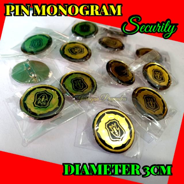 PIN MONOGRAM SECURITY SATPAM 3CM