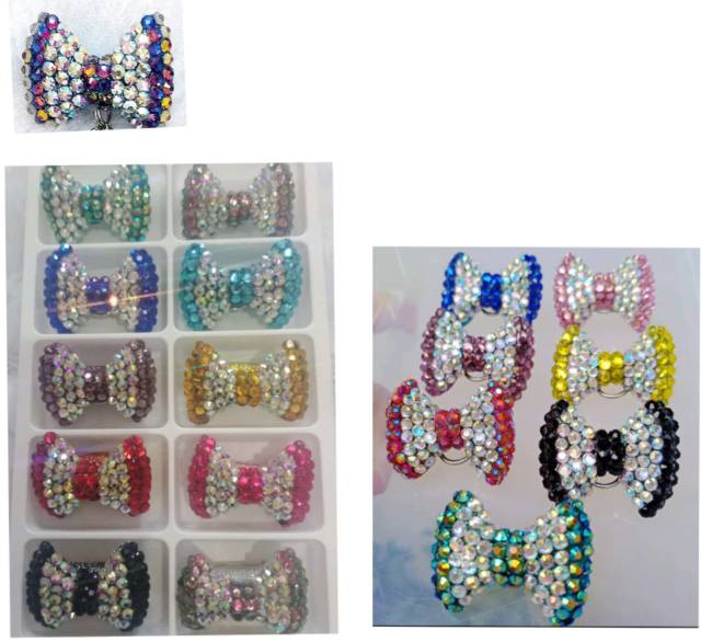 Bow hotfix 2 warna 3cm Geser gambar Untuk warna lain