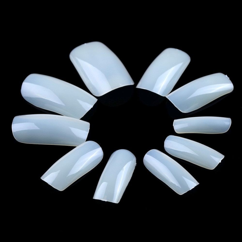 KUKU PALSU NAIL TIPS FULL SQUARE / KOTAK ISI 500 PCS & 20 PCS