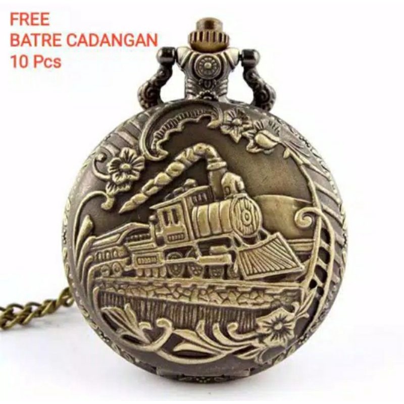 The Best Shiying Huai Desk Beautifully Carved Train Nostalgic Version Classic Pocket Watch - BRONZE